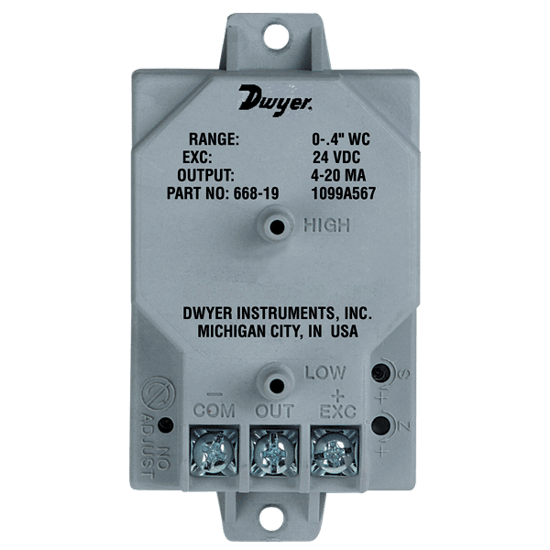 Dwyer Differential Pressure Transmitter, Series 668